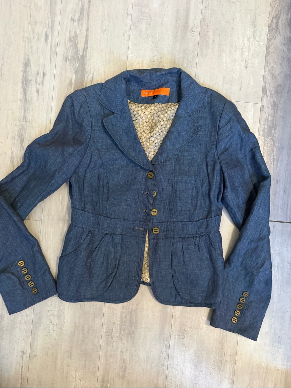 Tailored Blue Denim-Style Women's Blazer